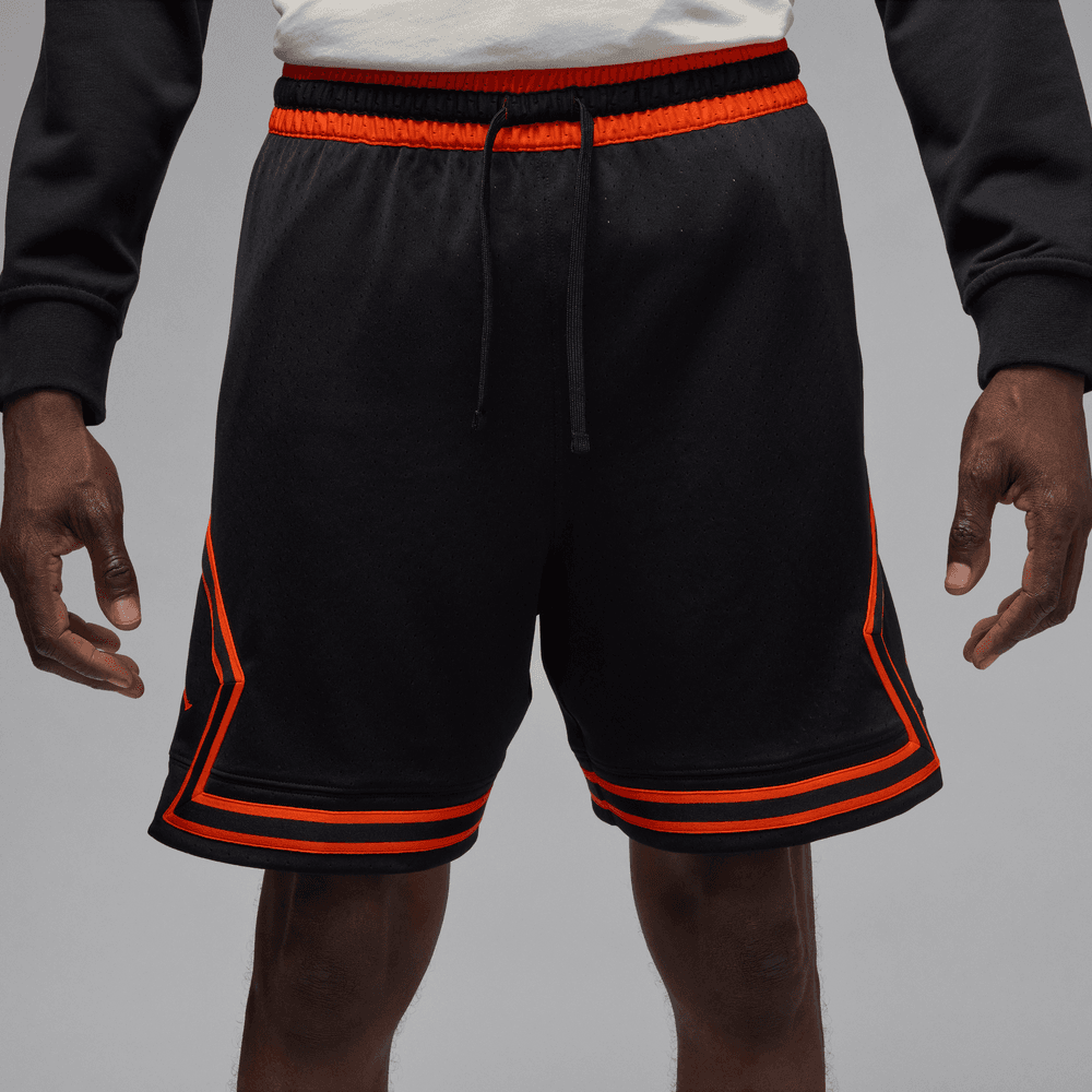 Jordan Sport Men's Dri-FIT Mesh Diamond Shorts 'Black/Team Orange'
