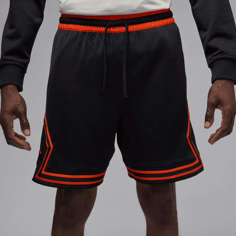 Jordan Sport Men's Dri-FIT Mesh Diamond Shorts 'Black/Team Orange'