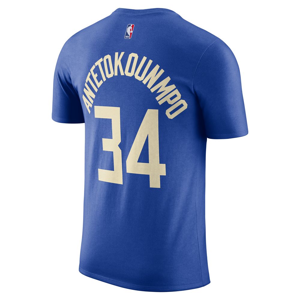 Giannis Antetokounmpo Milwaukee Bucks Essential City Edition Men's Nike NBA T-Shirt 'Game Royal'