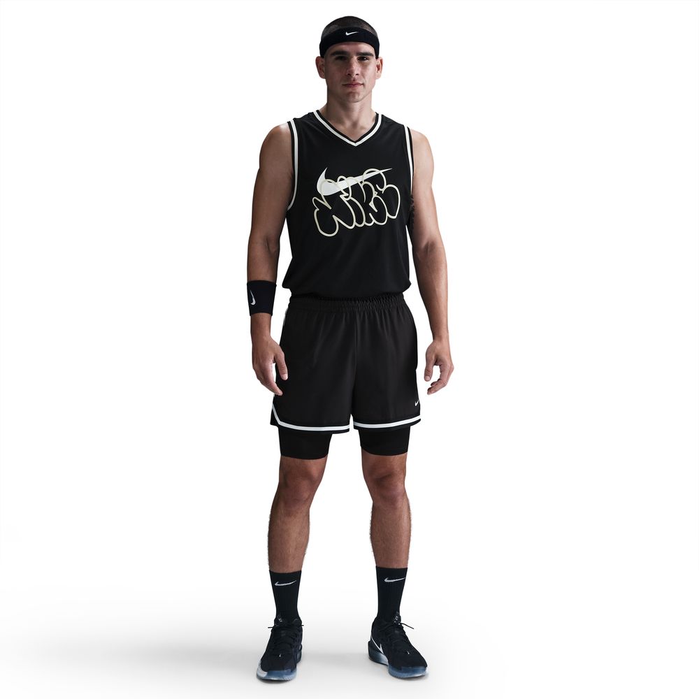 Nike DNA Men's Dri-FIT 4" 2-in-1 Basketball Shorts 'Black/White'