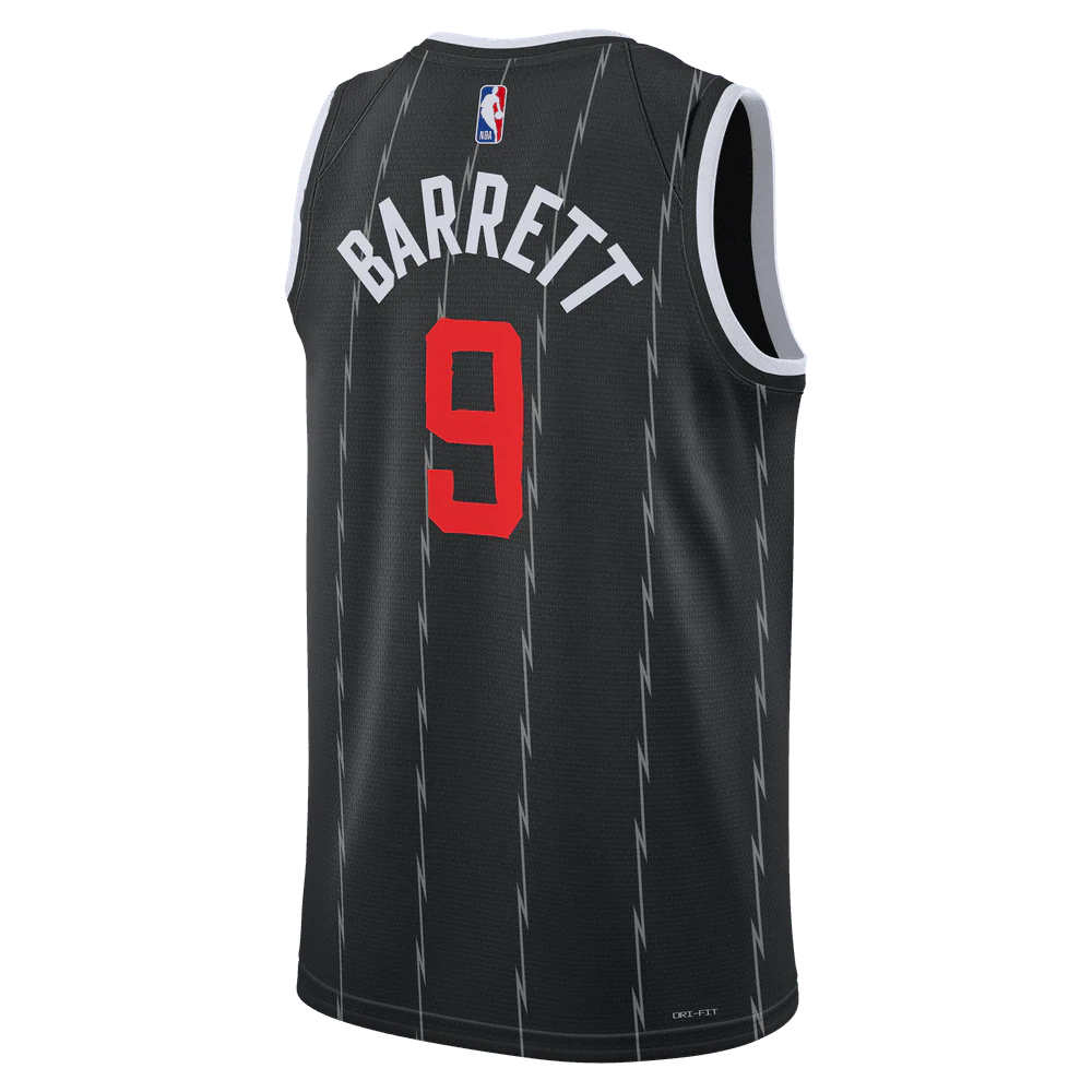 RJ Barrett Toronto Raptors City Edition Kids Nike NBA Swingman Jersey 'Black'