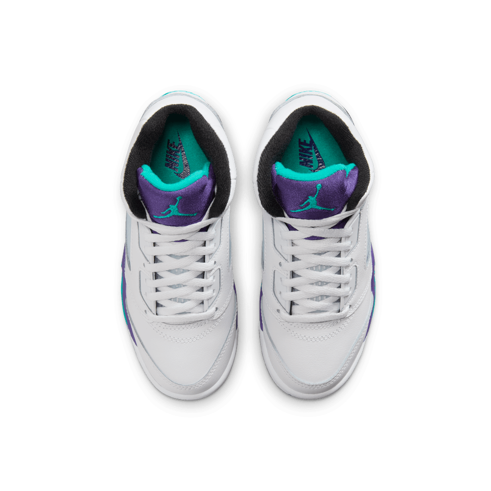 Jordan 5 Retro "Grape" Little Kids' Shoes (PS) 'White/Emerald/Grape'