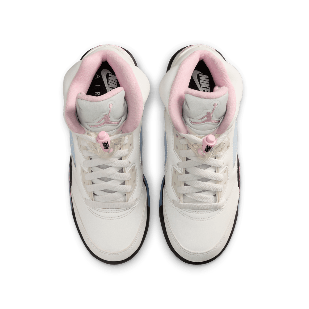 Air Jordan 5 Retro Big Kids' Shoes (GS) 'White/Pink/Black'