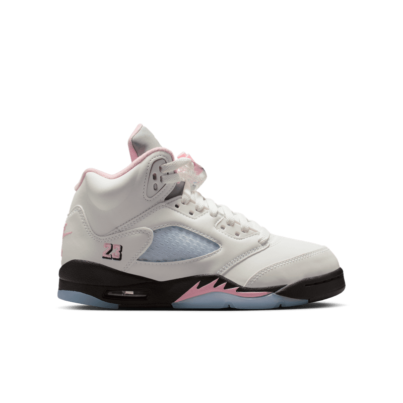 Air Jordan 5 Retro Big Kids' Shoes (GS) 'White/Pink/Black'