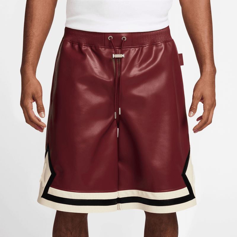 Air Jordan Men's Vegan Leather Diamond Shorts 'Sierra Red/Sail'