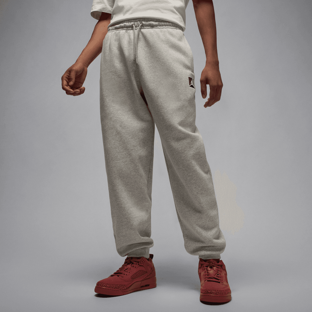 Jordan Brooklyn Fleece Men's Pants 'Grey Heather/White'