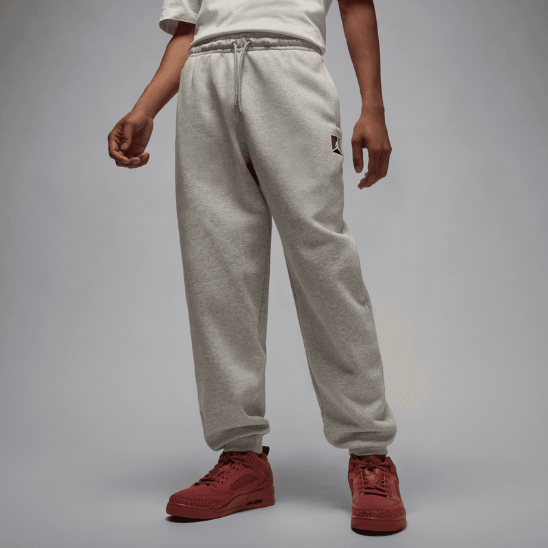 Jordan Brooklyn Fleece Men's Pants 'Grey Heather/White'