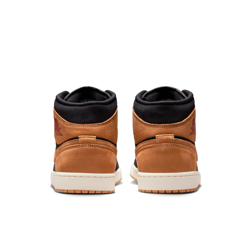 Air Jordan 1 Mid SE Men's Shoes 'Black/Flax/Red'