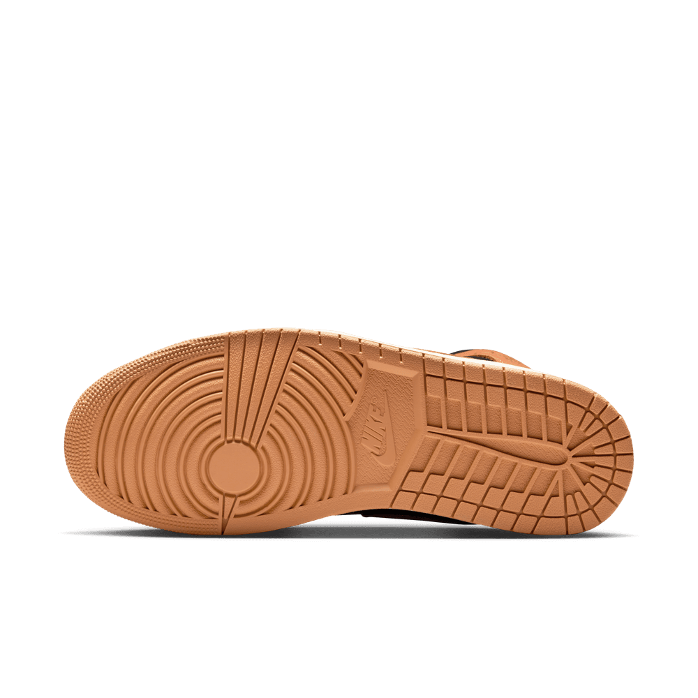 Air Jordan 1 Mid SE Men's Shoes 'Black/Flax/Red'