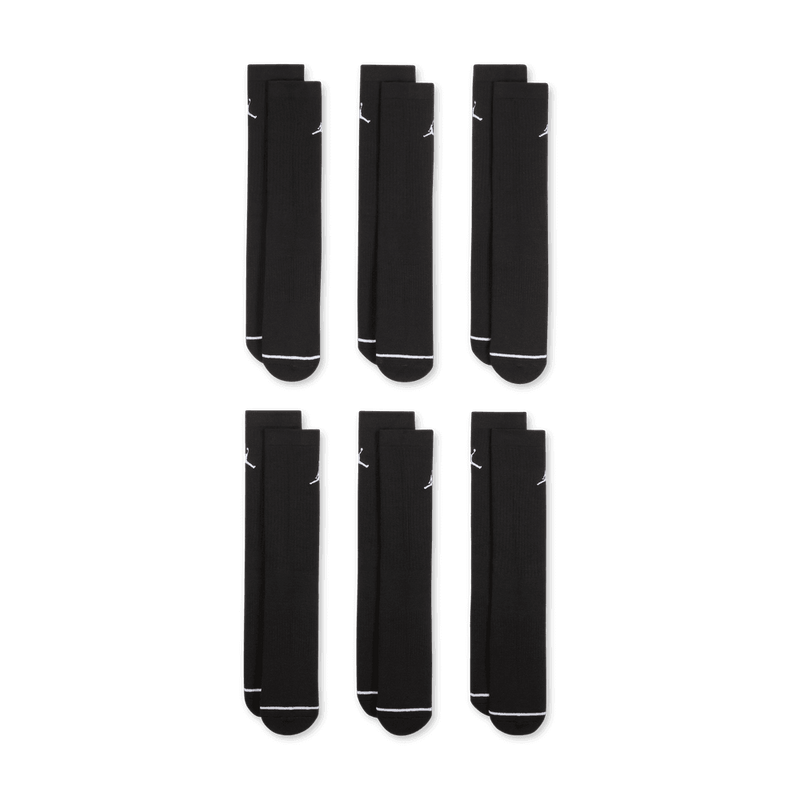 Jordan Everyday Cushioned Crew Socks (6 Pairs) 'Black/White'