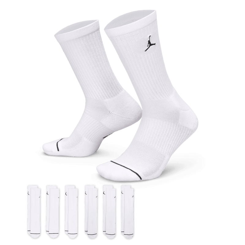 Jordan Everyday Cushioned Crew Socks (6 Pairs) 'White/Black'