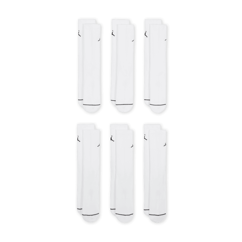 Jordan Everyday Cushioned Crew Socks (6 Pairs) 'White/Black'