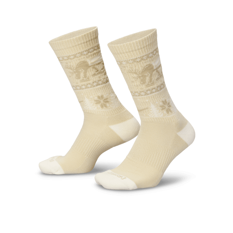Nike Everyday Plus Cushioned Winter Wonderland Crew Socks (2 Pairs) 'Khaki/Sail'