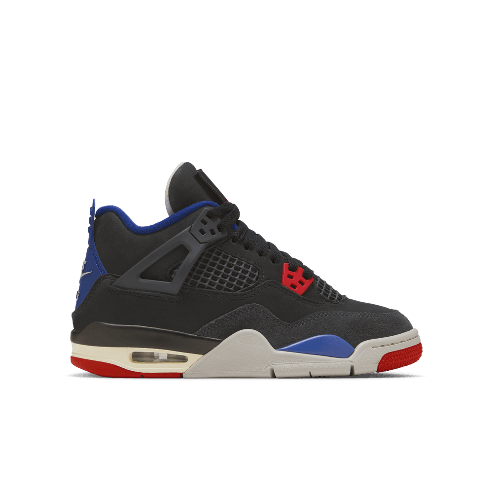 Air Jordan 4 Retro Big Kids' Shoes (GS) 'Black/Red/Blue/Smoke Grey'