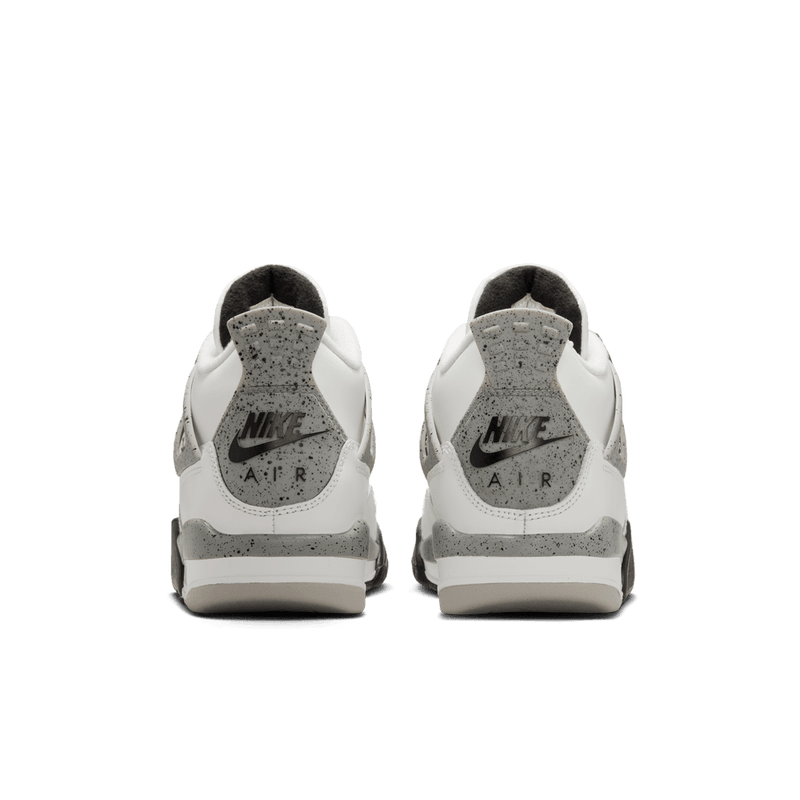Air Jordan 4 Retro Big Kids' Shoes (GS) "White Cement" 'Summit White/Red/Cement/Grey'