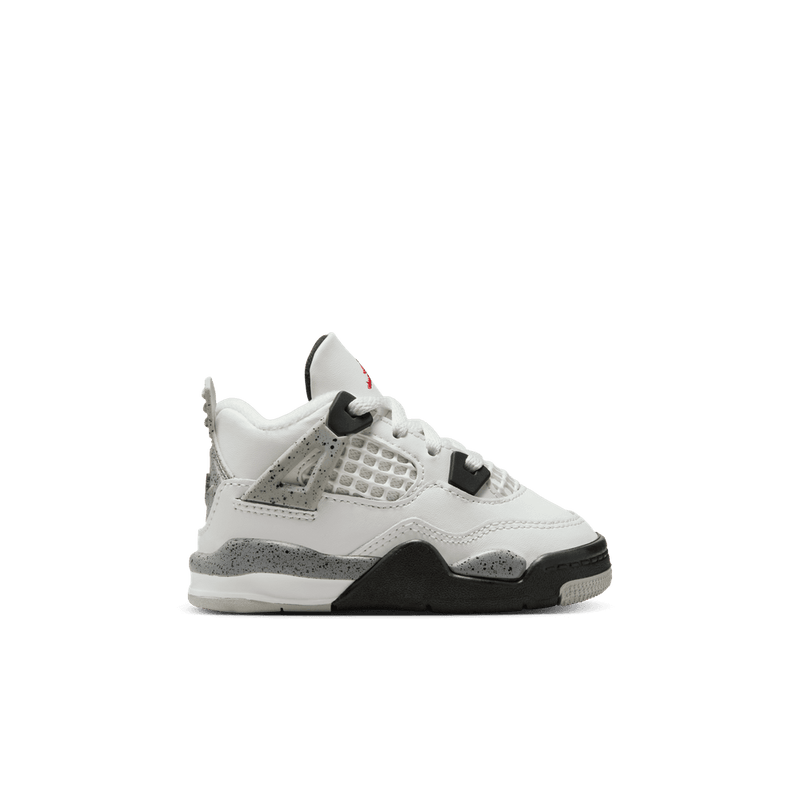 Jordan 4 Retro Baby/Toddler Shoes (TD) "White Cement" 'Summit White/Red/Cement/Grey'