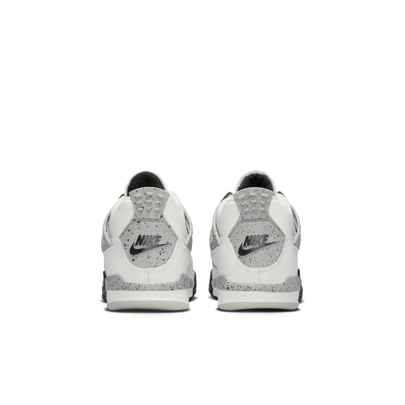 Jordan 4 Retro Little Kids' Shoes (PS) "White Cement" 'Summit White/Red/Cement Grey'