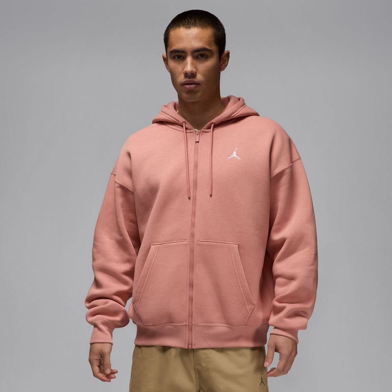 Jordan Brooklyn Fleece Men's Oversized Full-Zip Hoodie 'Rust Pink/White'