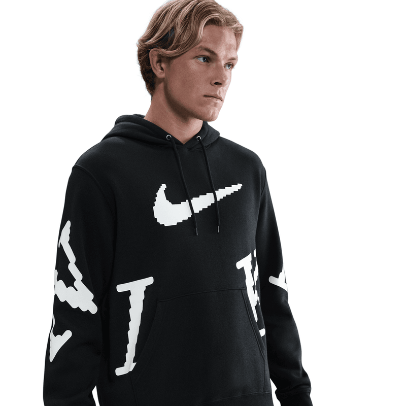 Nike Sportswear Club Men's Fleece Hoodie 'Black/White'