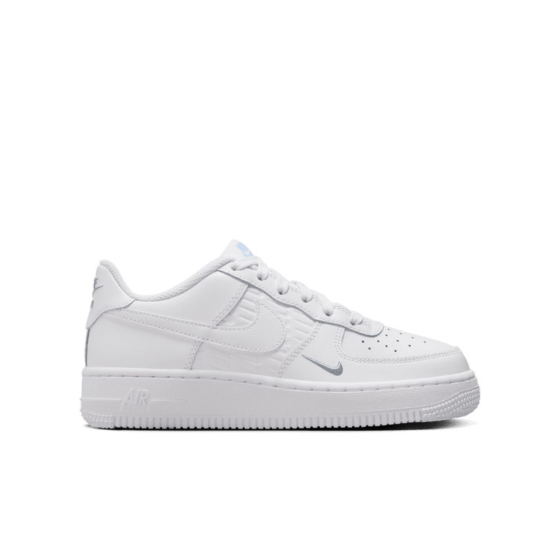 Nike Air Force 1 Big Kids Shoes (GS) 'White/Armory Blue'