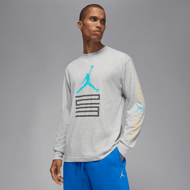 Jordan Brooklyn Men's AJ11 Graphic Long-Sleeve T-Shirt 'Grey Heather'