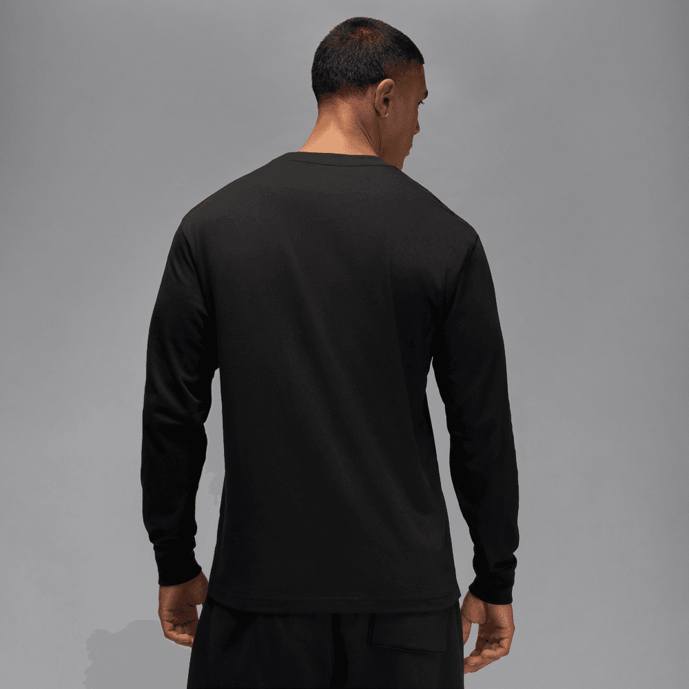 Jordan Flight Men's Long-Sleeve Crewneck T-Shirt 'Black'