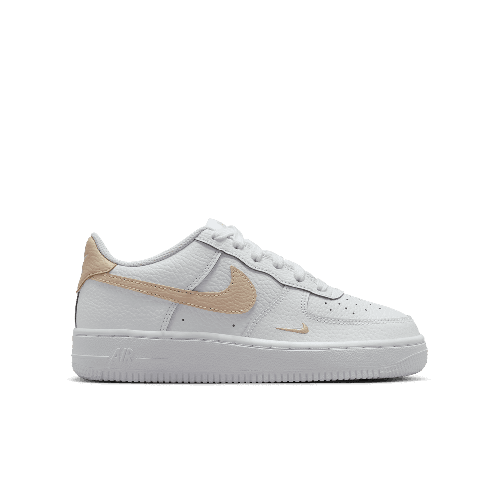 Nike Air Force 1 Big Kids' Shoes (GS) 'White/Rattan'