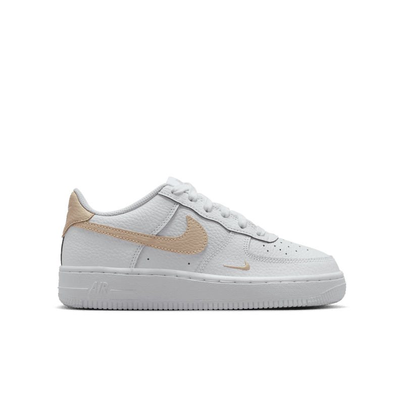 Nike Air Force 1 Big Kids' Shoes (GS) 'White/Rattan'