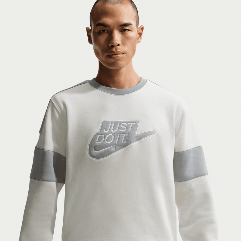 Nike Sportswear Club Men's Fleece Crew-Neck Sweatshirt 'Sail/Light Smoke Grey'