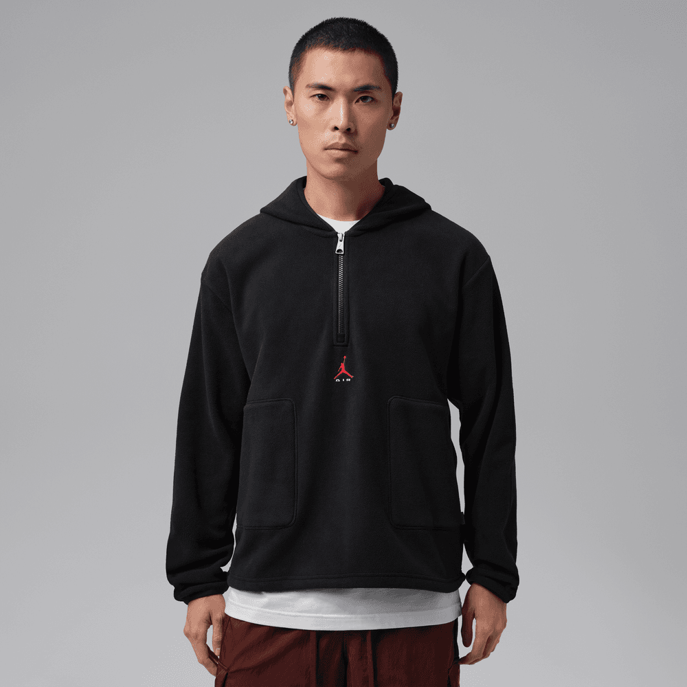 Jordan Essentials Men's Fleece Winter 1/2-Zip Hoodie 'Black'