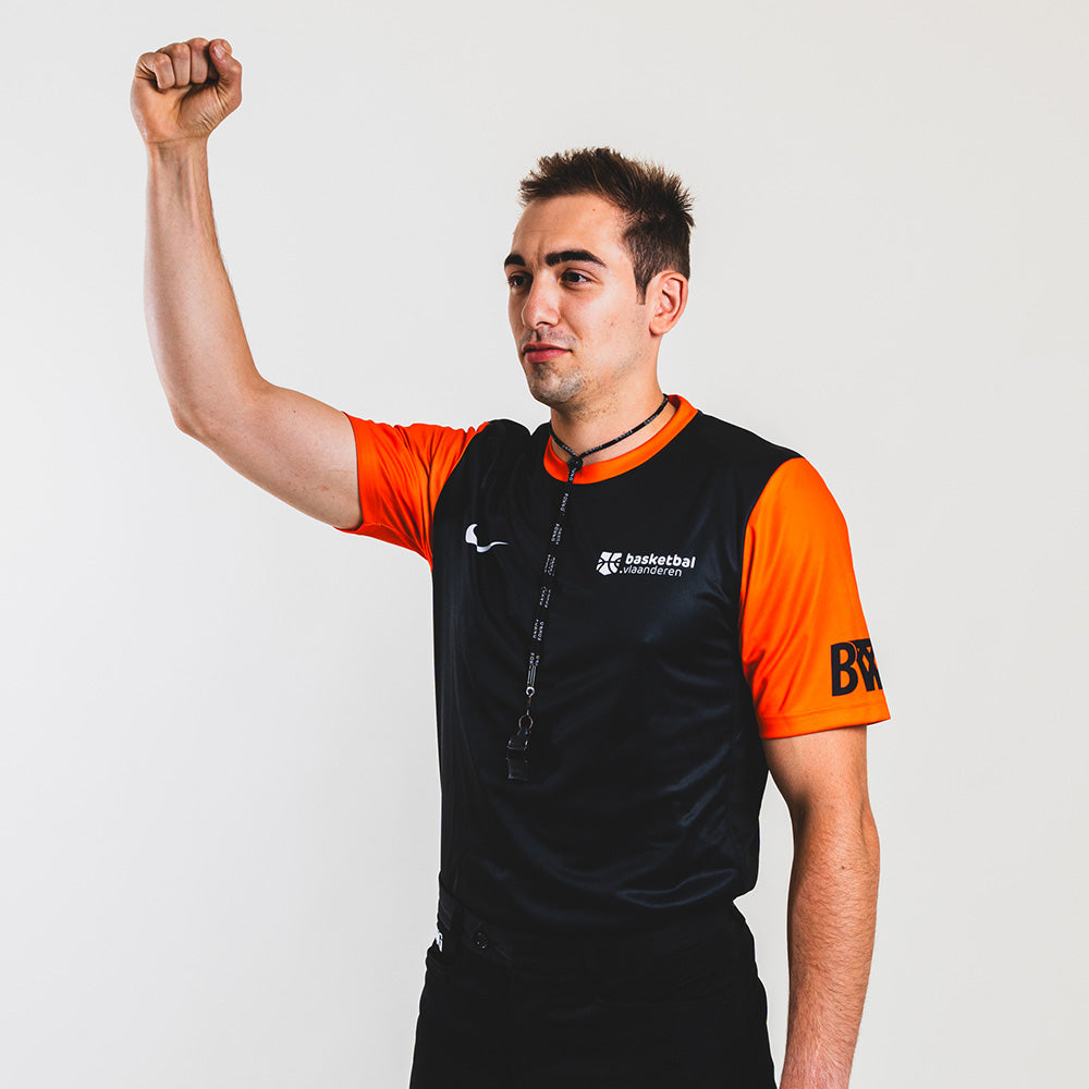 Basketbal.Vlaanderen Refspect Referee Shirt Men 'Black/Orange'