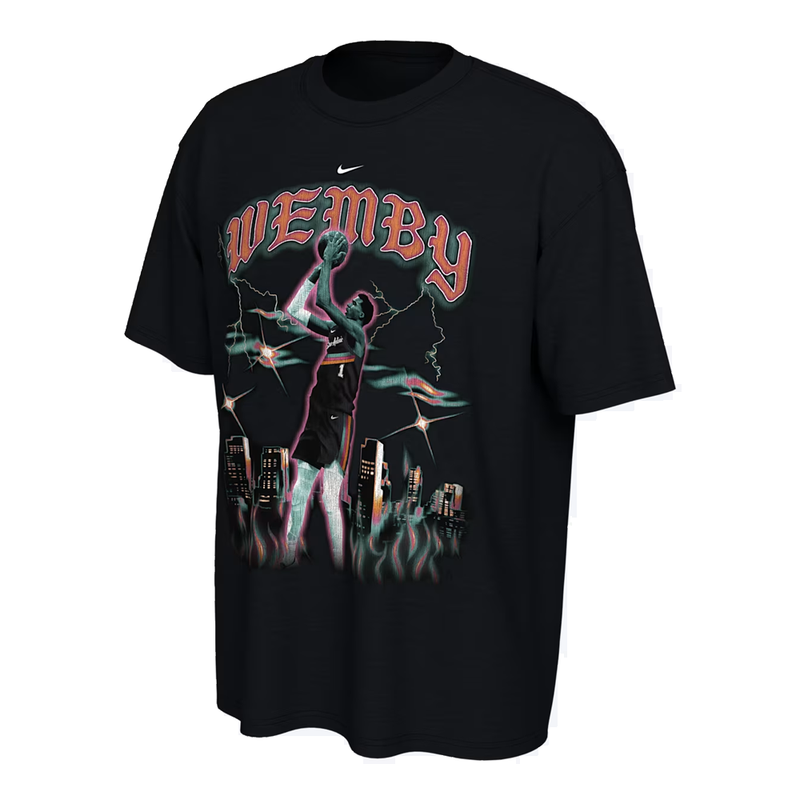 Nike NBA Victor Wembanyama City Edition Kids Player Tee T-Shirt 'Black'