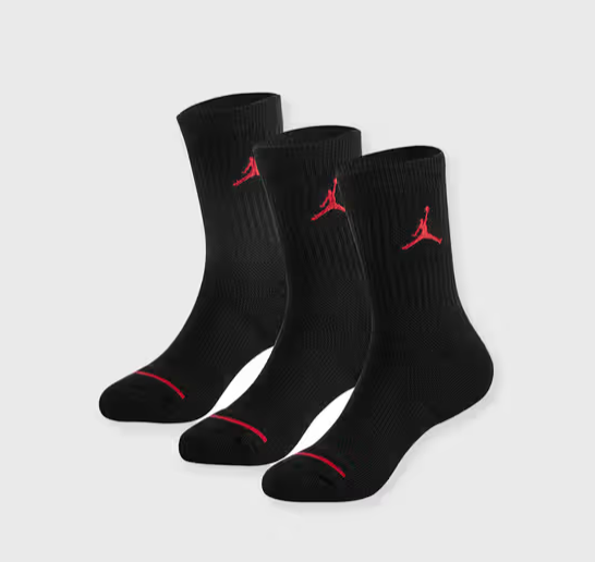 Jordan Jumpman Crew Kids Socks (3 pack) 'Black/Red'