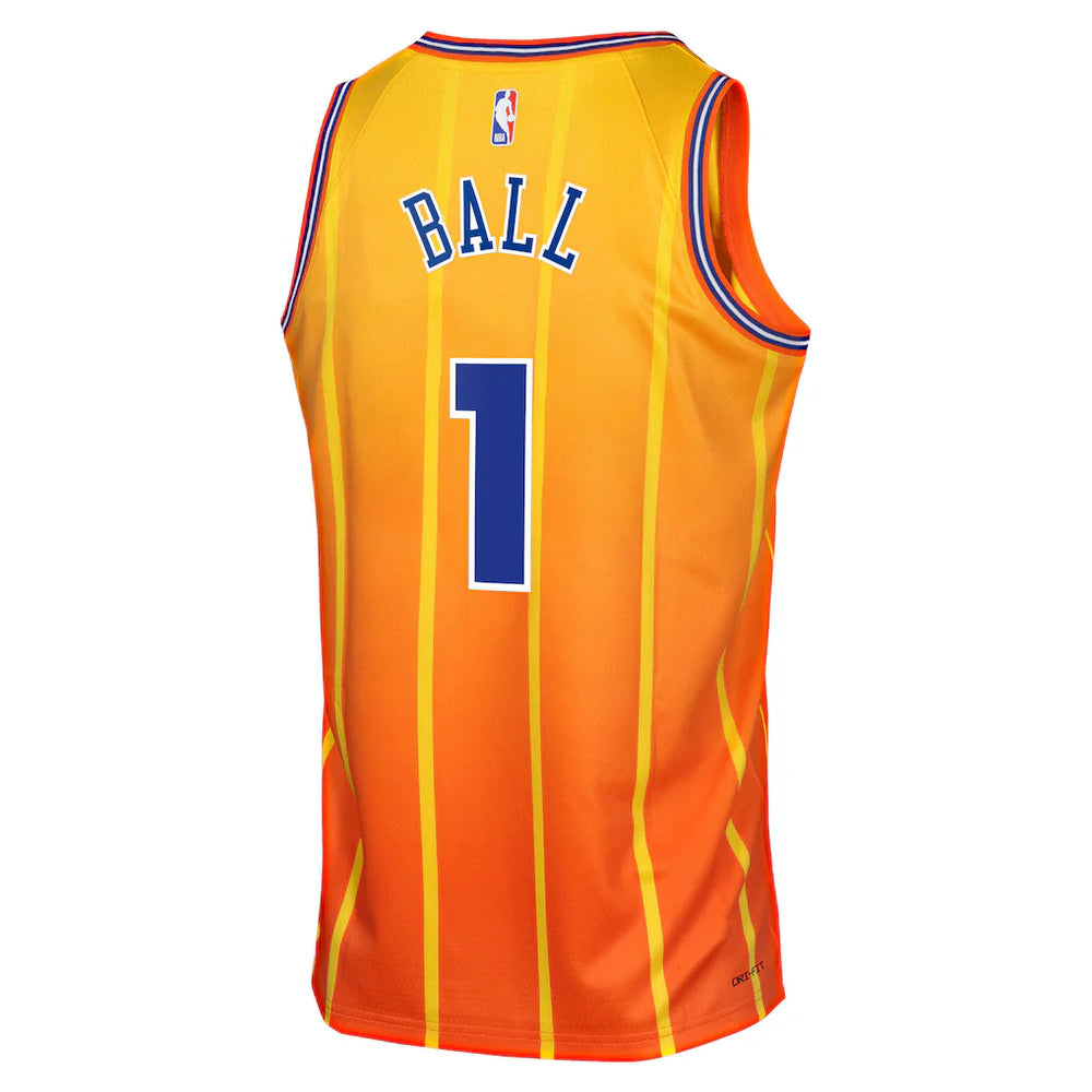 Jordan NBA City Edition Swingman LaMelo Ball Charlotte Hornets Kids Jersey 'Amarillo(