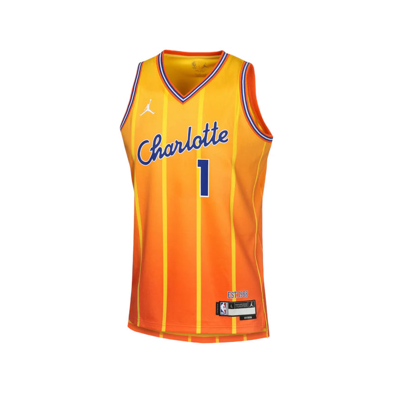 Jordan NBA City Edition Swingman LaMelo Ball Charlotte Hornets Kids Jersey 'Amarillo(