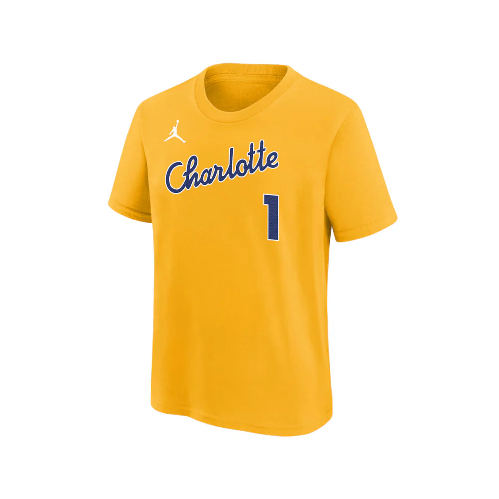 Charlotte Hornets Lamelo Ball City Edition Kids Nike Name & Number T-Shirt 'Amarillo'