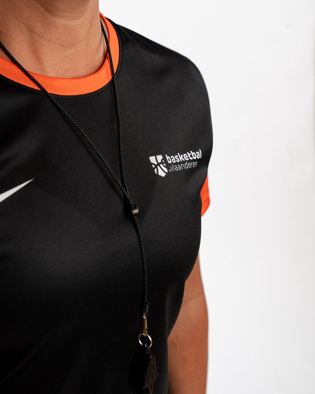 Basketbal.Vlaanderen Refspect Referee Shirt Women 'Black/Orange'