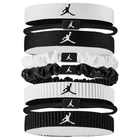 Jordan Elastic Sport Mixed Width Hair Ties 8 Pk White/Black/Black