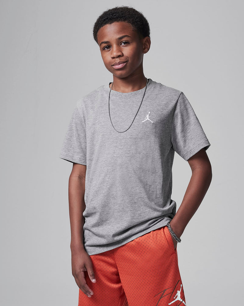 Jordan Big Kids' Jumpman Air Embroidered T-Shirt 'Carbon Heather'