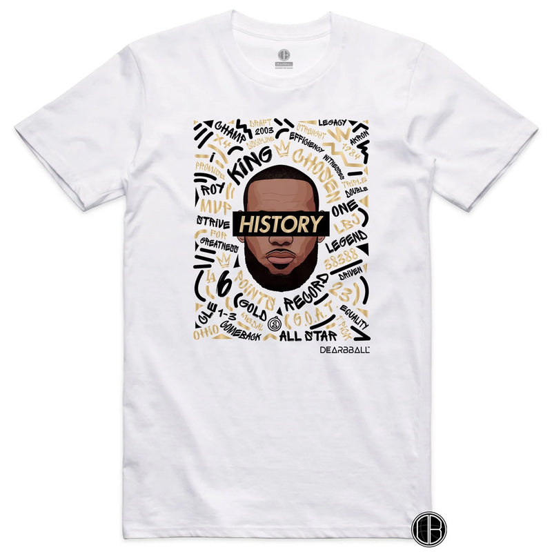 DearBBall Kids Tee - LeBron James History 'White'