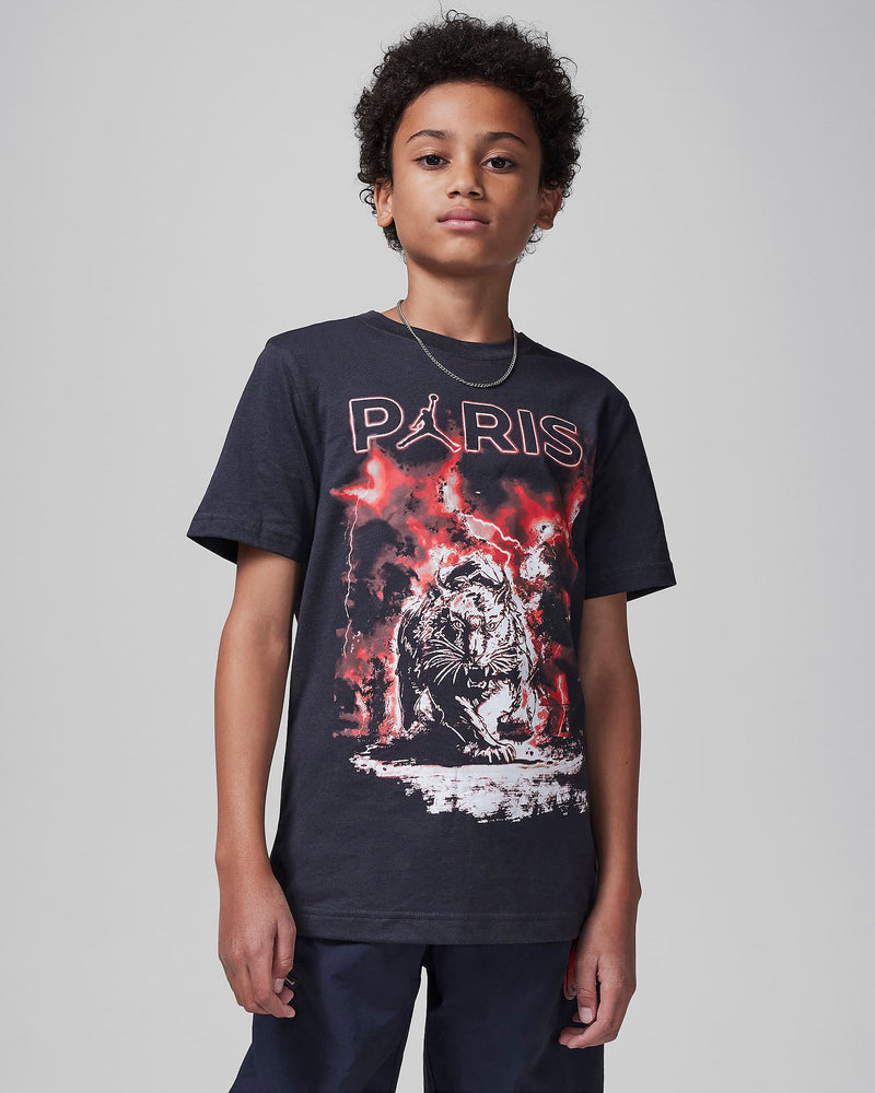 Jordan Big Kids' Lightning Paris Saint-Germain T-Shirt 'Off Noir'