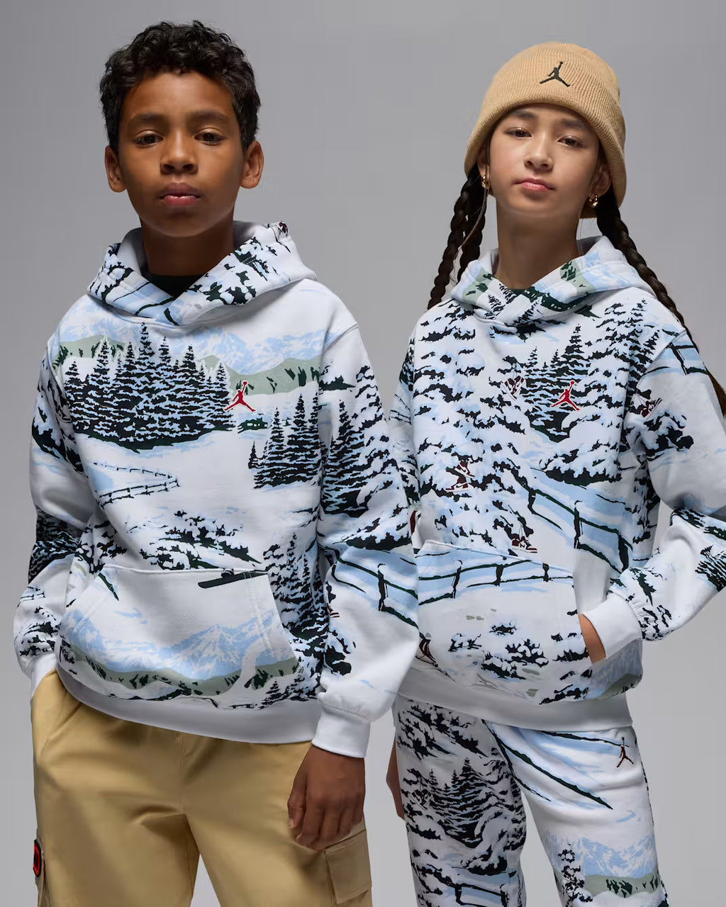 Jordan Brooklyn Fleece Big Kids' Holiday Pullover Hoodie 'Sail'