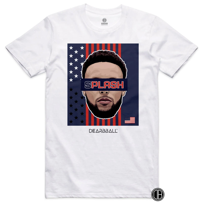 DearBBall Kids Tee - Stephen Curry Splash USA 'White'