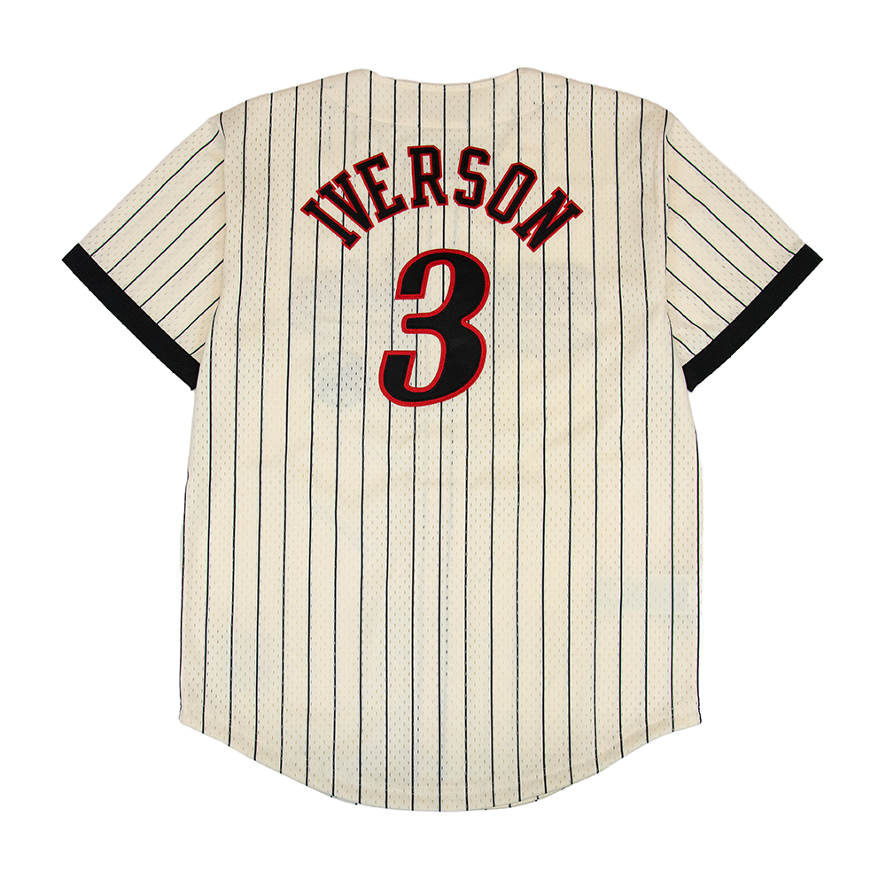 Mitchell & Ness Legends Players Mesh Button Front Philadelphia 76ers Allen Iverson 'Cream/Black'
