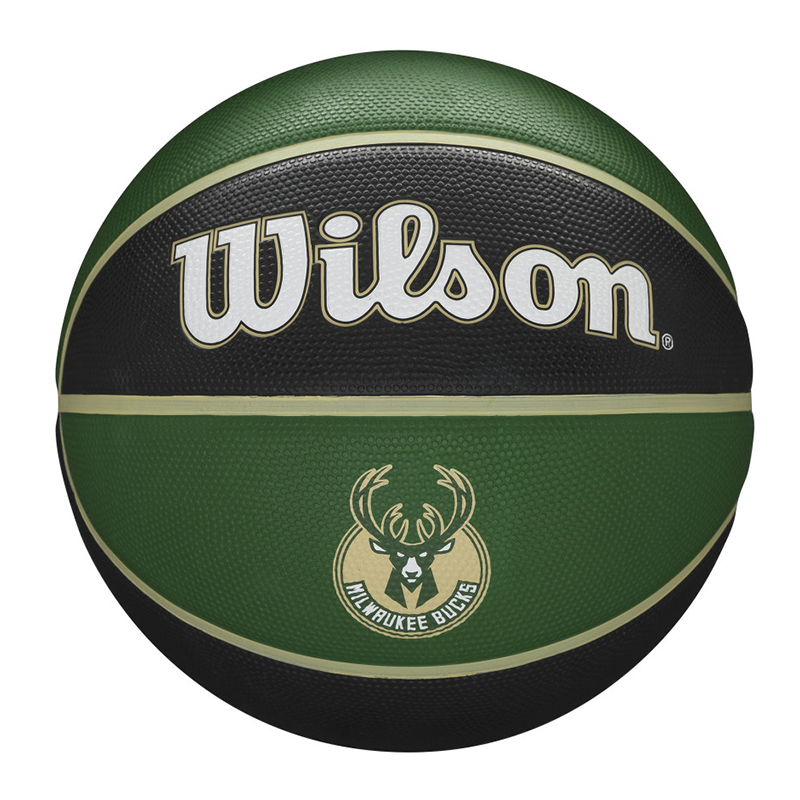 Wilson NBA Team Tribute Milwaukee Bucks Size 7 Basketball'Black/Green'