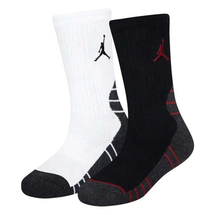 Jordan Jumpman Basketball Crew 2 Pack Kids Socks 'White/Black'