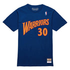 Mitchell & Ness NBA Hard Wood Classic Name & Number Tee T-shirt Stephen Curry Golden State Warriors 'Blue'