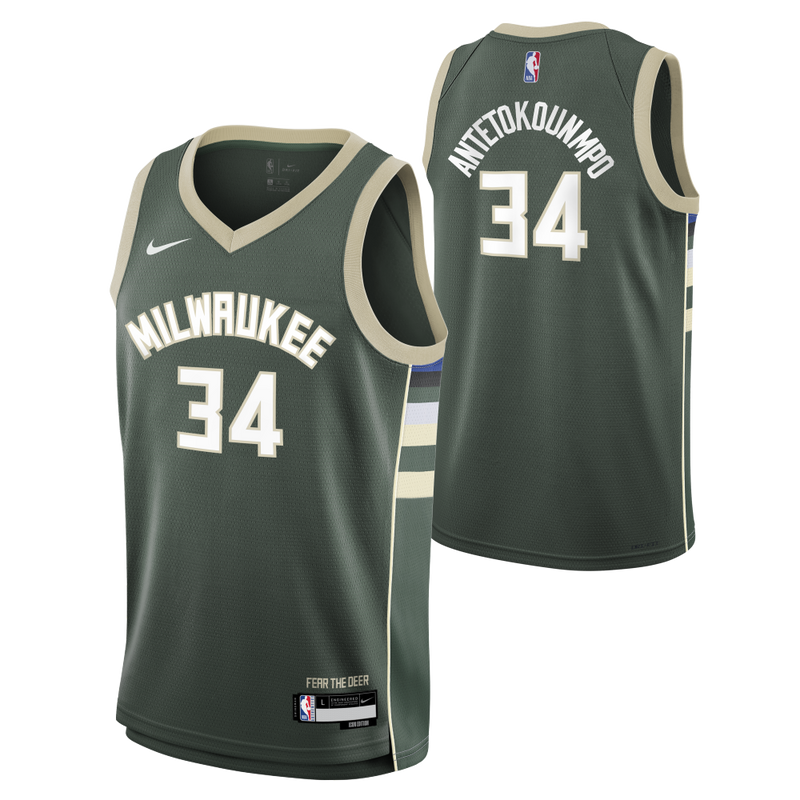 Giannis Antetokounmpo Milwaukee Bucks Boys Icon Swingman Kids Jersey 'Green'