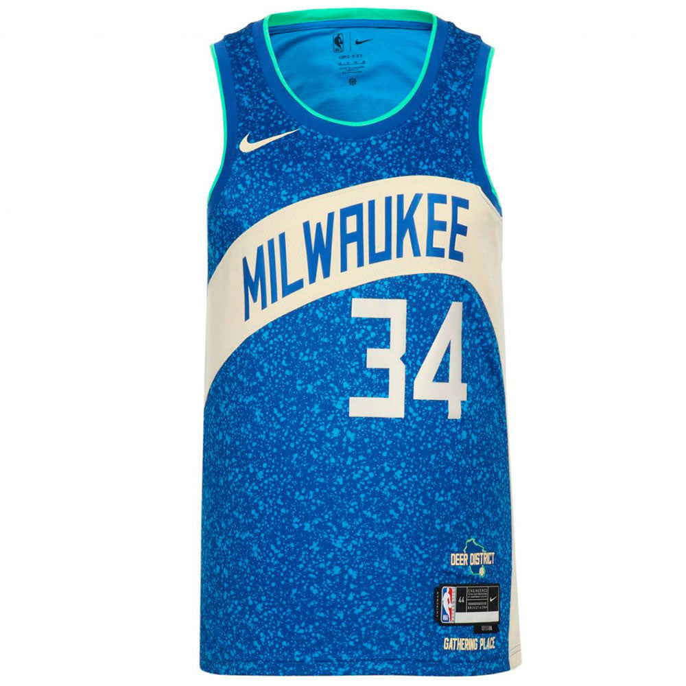 Giannis Antetokounmpo Milwauke Bucks Nike Boys City Edition Swingman Kids Jersey 'Game Royal'