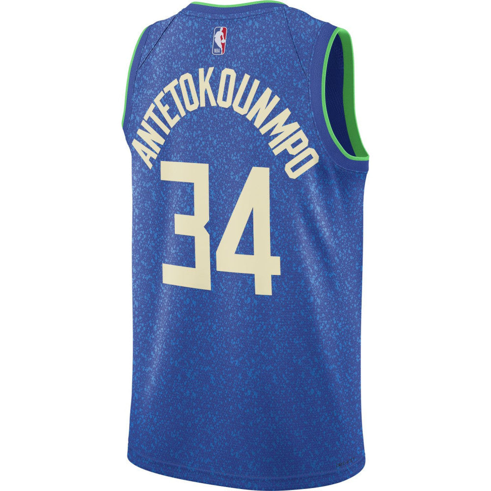 Giannis Antetokounmpo Milwauke Bucks Nike Boys City Edition Swingman Kids Jersey 'Game Royal'